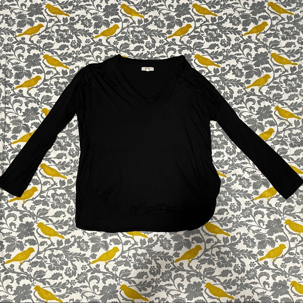 Madewell Black Oversize Long Sleeve T EUC Size M